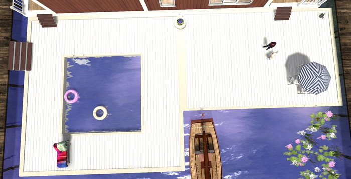 Houseboat Deck With Pool - White