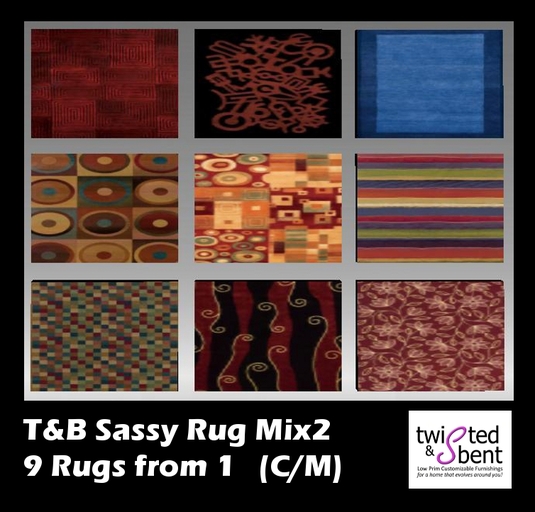9 Rugs From One - Texture Changing Area Rug Sassy Mix2