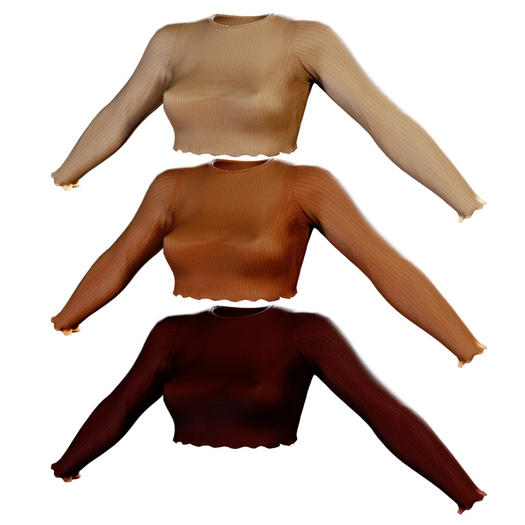 : mercurial : frilled top : brown