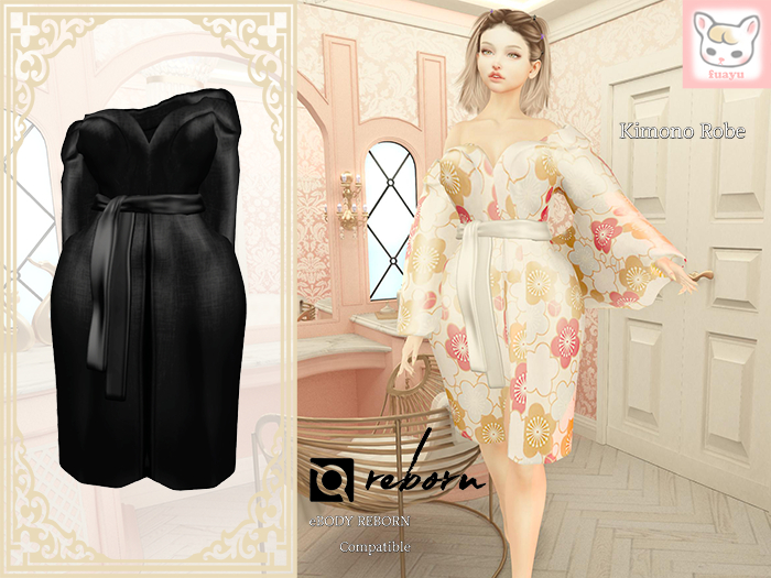 eBODY REBORN , fuayu Kimono Robe black