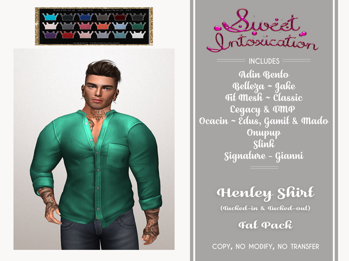::Sweet Intoxication:: Henley Tucked In/Out - Fat Pack