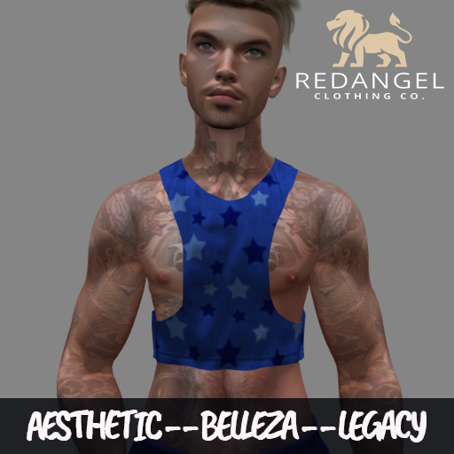 Blue Cropped Star Vest (Add to open) **EXCLUSIVE TO REDANGEL**
