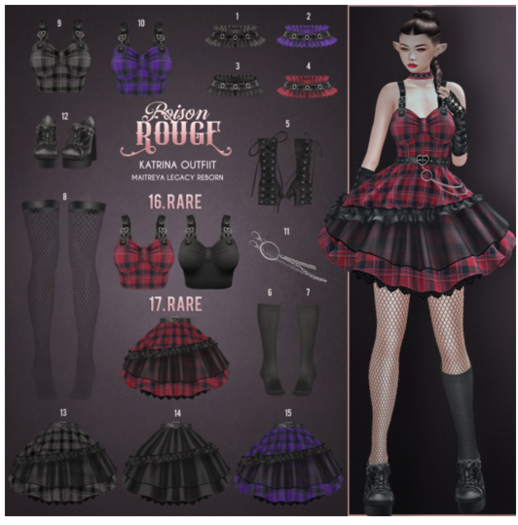 16. POISON ROUGE Katrina Tops reborn RARE