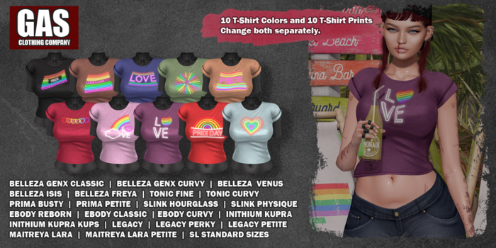 GAS [Ladies Tee Pride Neon - 10 Colors w/HUD FATPACK]