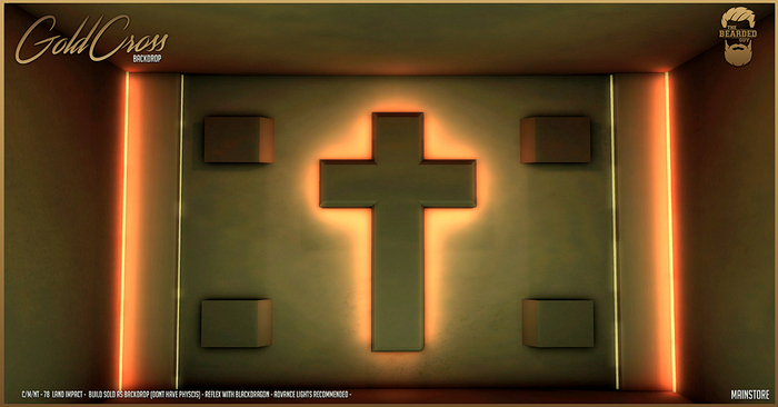 Gold Cross Backdrop - The Bearded Guy