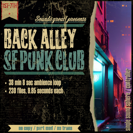 Sounds Great! Single Controller - Back Alley SF Punk Club