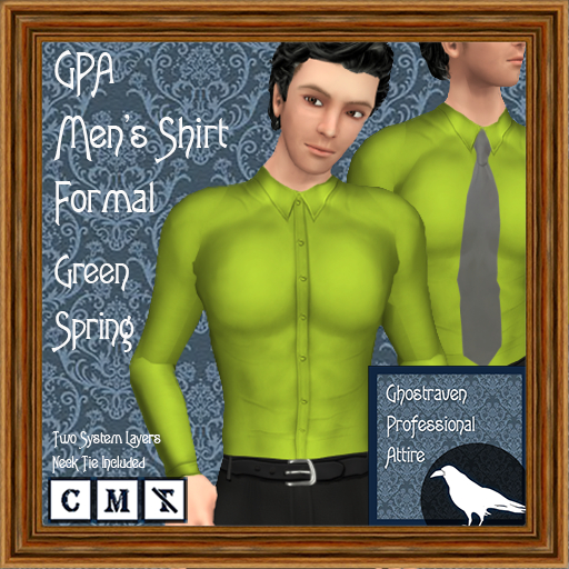 GPA Men's Shirt Formal BOM - Green Spring
