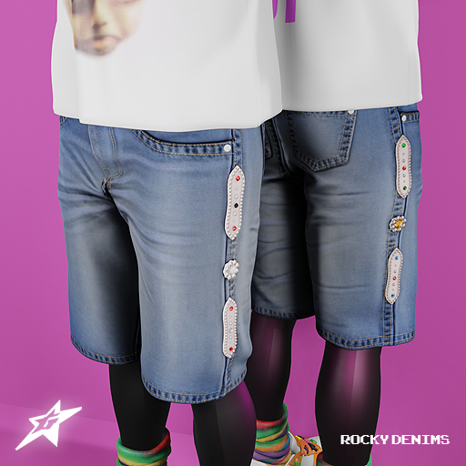 GSTAR. - Rocky Embellished Denim Shorts "Dark"