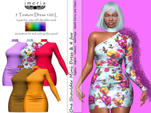 imeris / ONE SHOULDER MINI DRESS & 4 PART FUR -1
