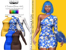 imeris / ONE SHOULDER MINI DRESS & 4 PART FUR -3