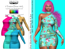 imeris / ONE SHOULDER MINI DRESS & 4 PART FUR -5