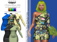 imeris / ONE SHOULDER MINI DRESS & 4 PART FUR -6