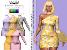 imeris / ONE SHOULDER MINI DRESS & 4 PART FUR -8