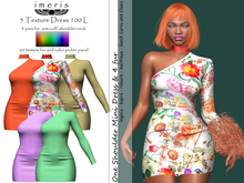 imeris / ONE SHOULDER MINI DRESS & 4 PART FUR -7