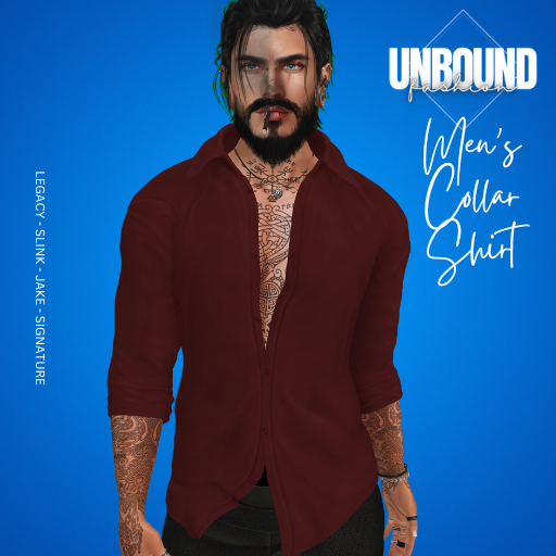 [UnBound] - Men's Collar Shirt Red