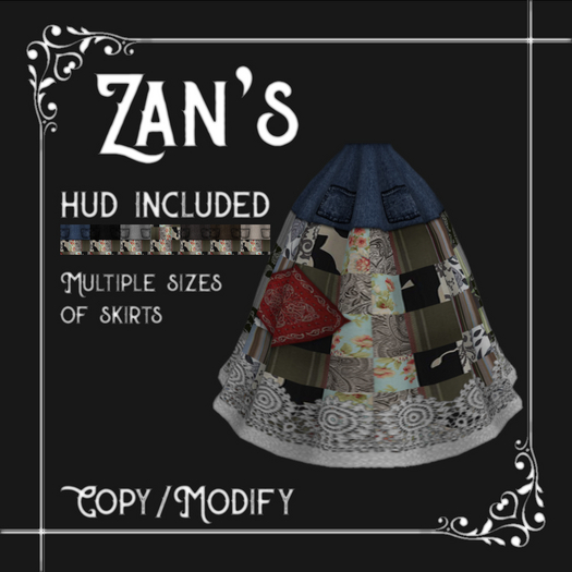zan's  princess skirt (patchwork) (updated)