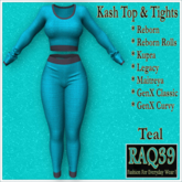 [R39] Kash Top & Tights-Teal