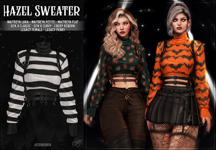 AsteroidBox. Hazel Sweater - White Stripes