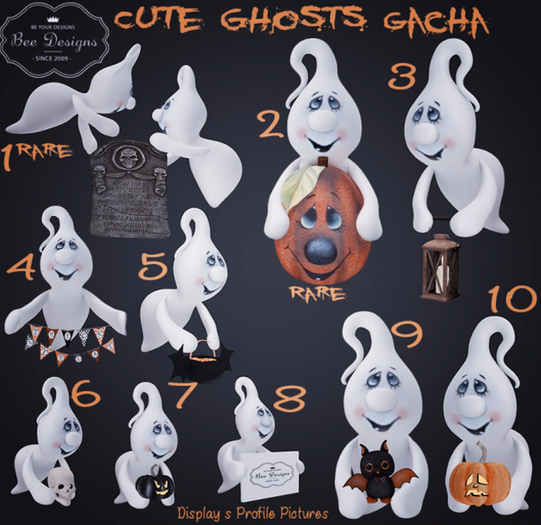 01 Bee Designs Cute Ghosts RARE