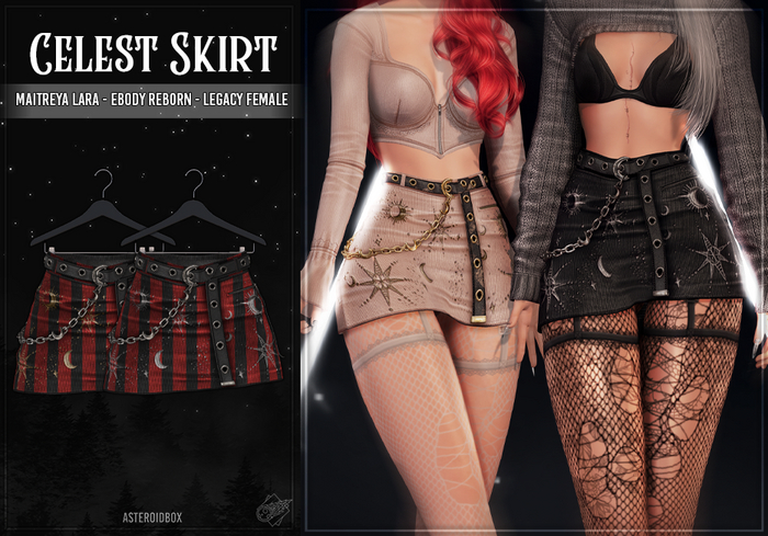 AsteroidBox. Celest Skirt - Red Stripes