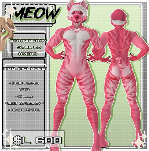 -MOW- Strawberry Striped Yeen Modkit [M]