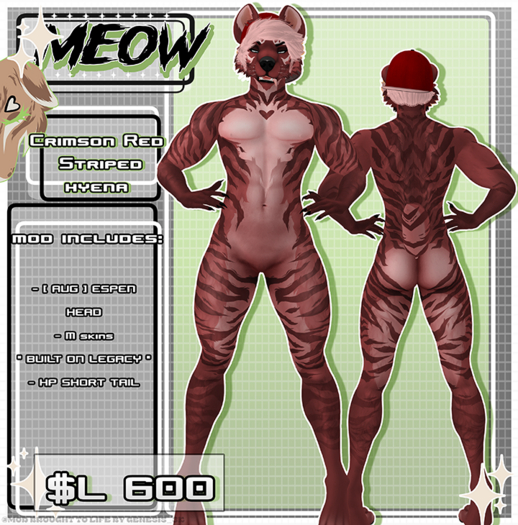 -MOW- Red Crimson Striped Yeen Modkit [M]
