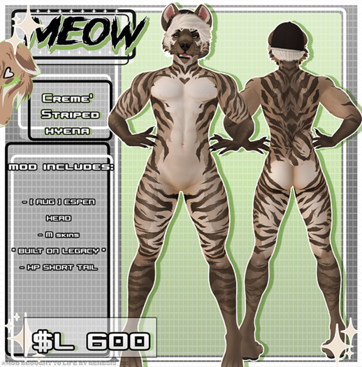 -MOW- Creme' Striped Yeen Modkit [M]