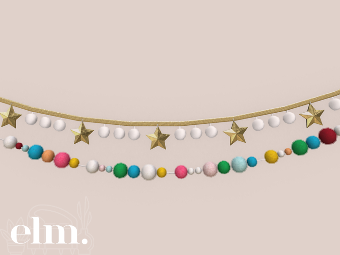 Elm. Whimsy Decor ~ PomPom Garland