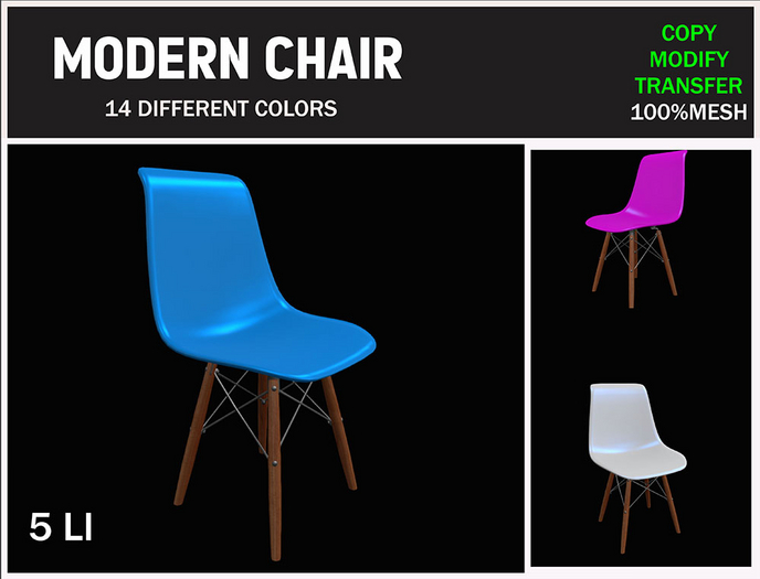 Chair  Plastic Modern  Full Perm 