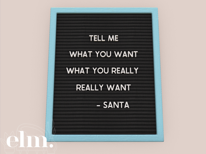 Elm. Whimsy Letter Board [Santa]