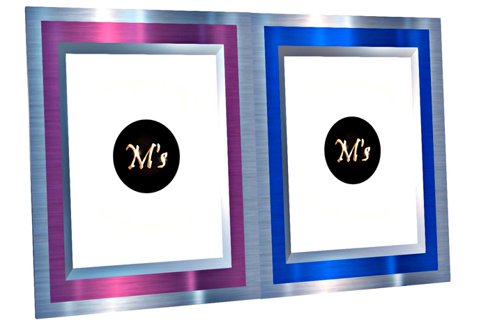 M's - Photo frame ...  metal - 2 frames combined into one