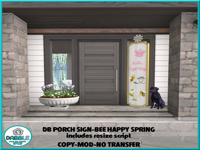 DB PORCH SIGN-BEE HAPPY SPRING  add me