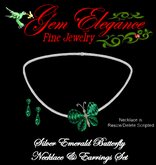 Gem Elegance Emerald Butterfly Necklace Set