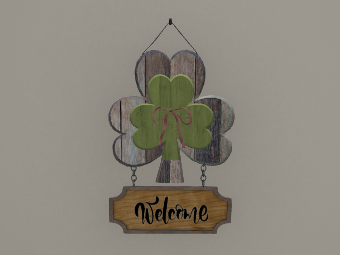 Hanging Shamrock Welcome Sign