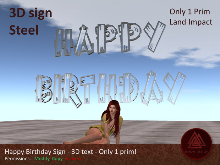 Happy Birthday Sign 3D