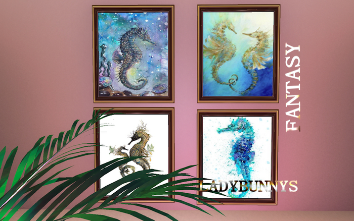 Seahorse Wall Decor Set-full perm textures