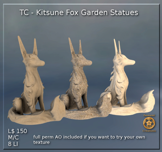 Kitsune Fox Garden Statues