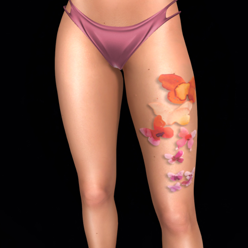 Upperleg Butterflies Tattoo