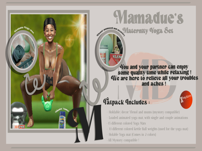 Mamadue Yoga Pain Relief/ Relaxation  FATPACK (wear to open)