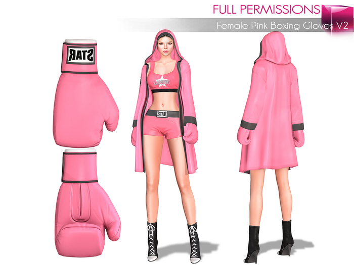 MI Female Pink Boxing Gloves None Rigged  V2