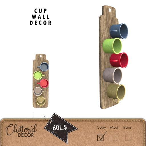 (Clutter'd) Cup Wall Decor *NEW