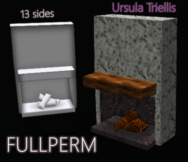 6734 FULLPERM Mesh Fireplace 2Mod