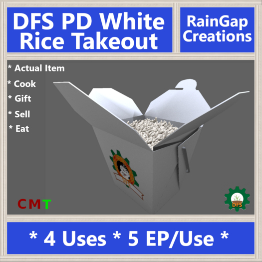 DFS PD White Rice Takeout ACTUAL ITEM