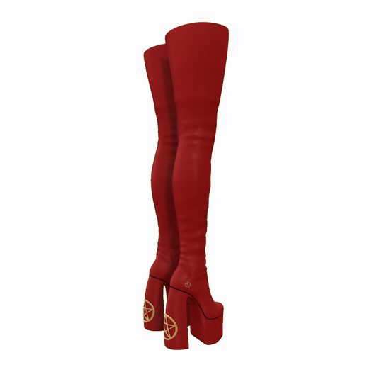 MJ Overknee Boots Makaii - red