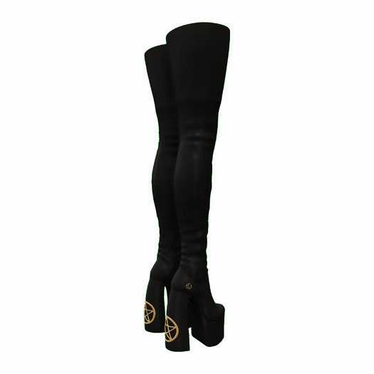 MJ Overknee Boots Makaii - black