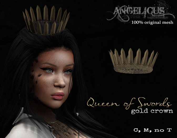 :ANGELICUS:Queen of Swords crown gold  
