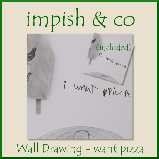 Second Life Marketplace - impish & co Kids Wall Drawing Box (want pizza)