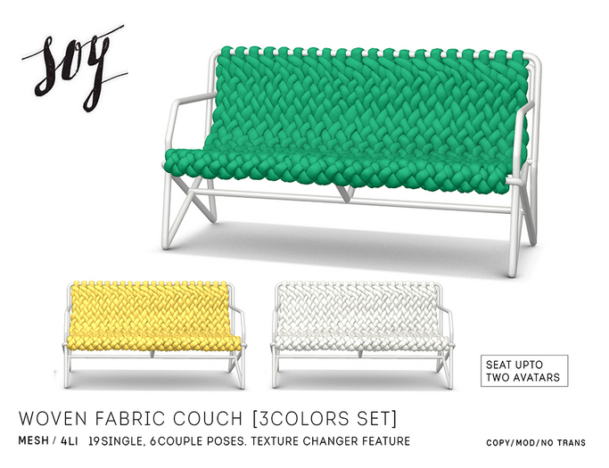 Soy. Woven Fabric Couch (addme)