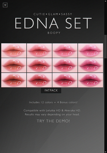 [BOOPY] Edna Lipstick (Fatpack)