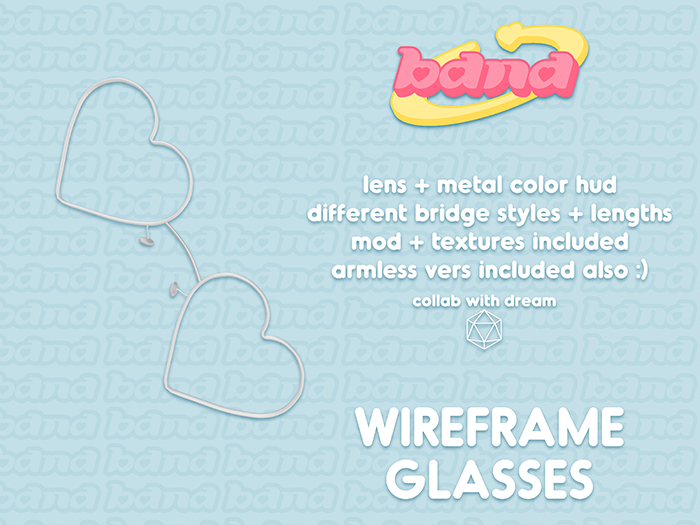 [BANA] - Wireframe Glasses - Heart